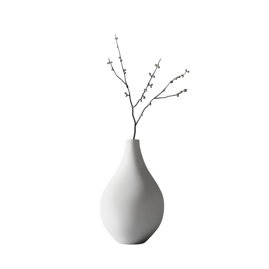 Xovila Minimalist Nordic Ceramic Vase - Matte White Abstract Flower Pot for Home Decor
