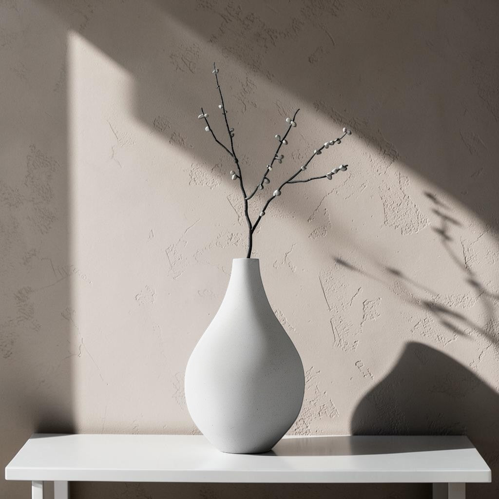 Xovila Minimalist Nordic Ceramic Vase - Matte White Abstract Flower Pot for Home Decor