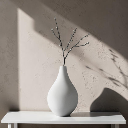Xovila Minimalist Nordic Ceramic Vase - Matte White Abstract Flower Pot for Home Decor